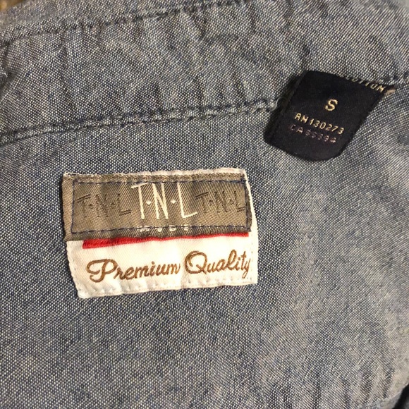 Men’s small denim style button up by TNL - Picture 5 of 5